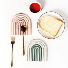 Load image into Gallery viewer, Rainbow Silicone Insulation Pad - Green/Off-White