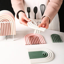 Load image into Gallery viewer, Rainbow Silicone Insulation Pad - Cream/Brown