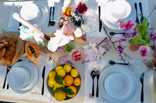 Load image into Gallery viewer, Custom Embroidered Linen Placemat (9+ letters)