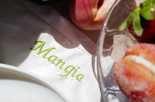 Load image into Gallery viewer, Custom Embroidered Linen Placemat (9+ letters)