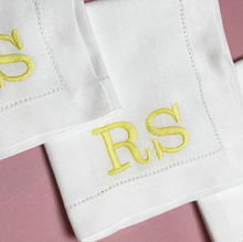 Load image into Gallery viewer, Custom Embroidered Linen Placemat (9+ letters)