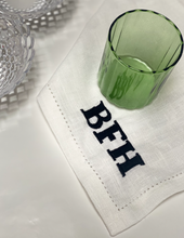Load image into Gallery viewer, Custom Embroidered Linen Napkin Optical White