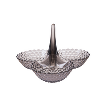 Load image into Gallery viewer, Black Triple Bowl Server