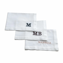 Load image into Gallery viewer, Custom Embroidered Linen Placemat (9+ letters)