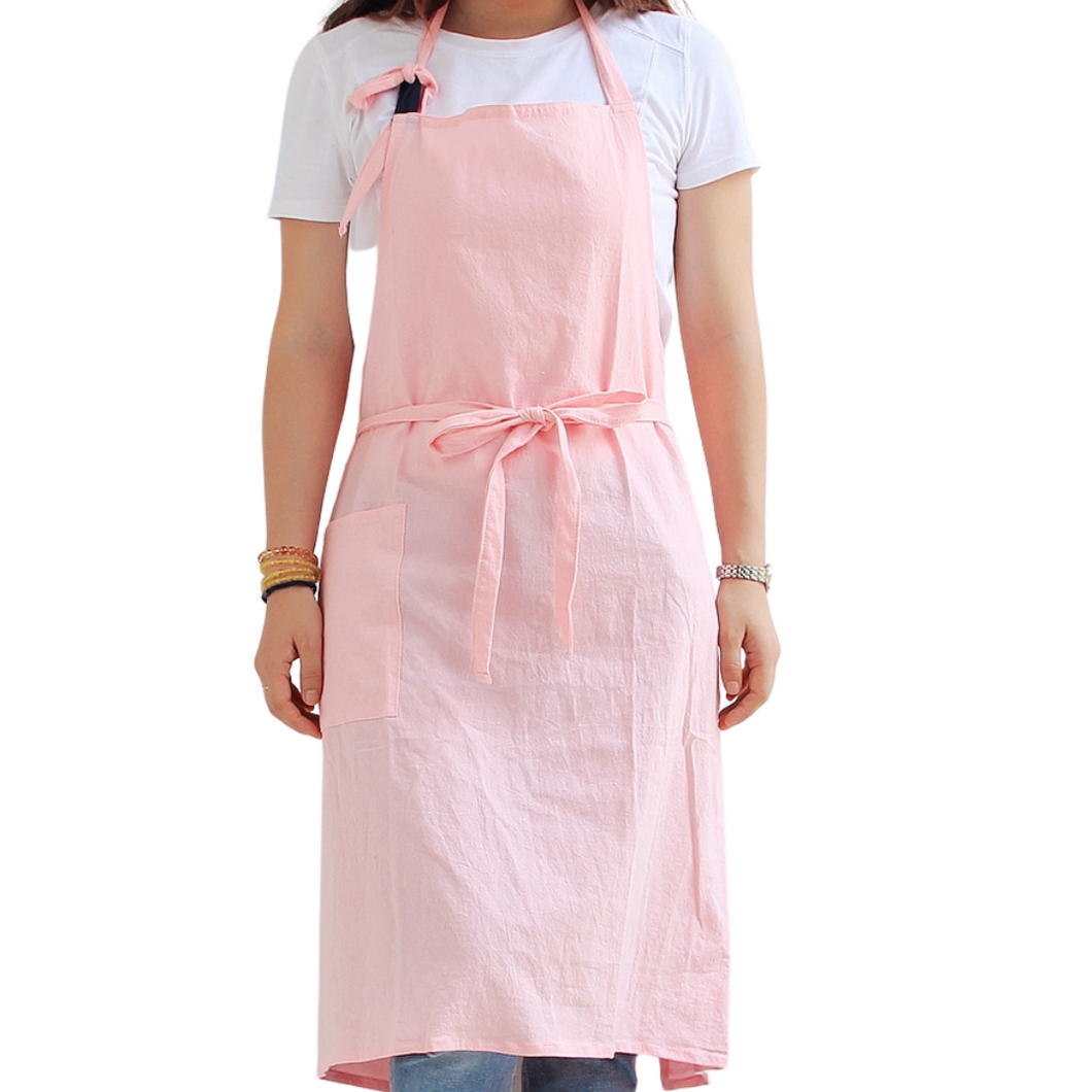'Say My Name' Custom Embroidered Cotton Apron - Pink