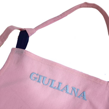 Load image into Gallery viewer, &#39;Say My Name&#39; Custom Embroidered Cotton Apron - Pink
