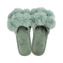 Load image into Gallery viewer, Pom Pom Slippers - Sage
