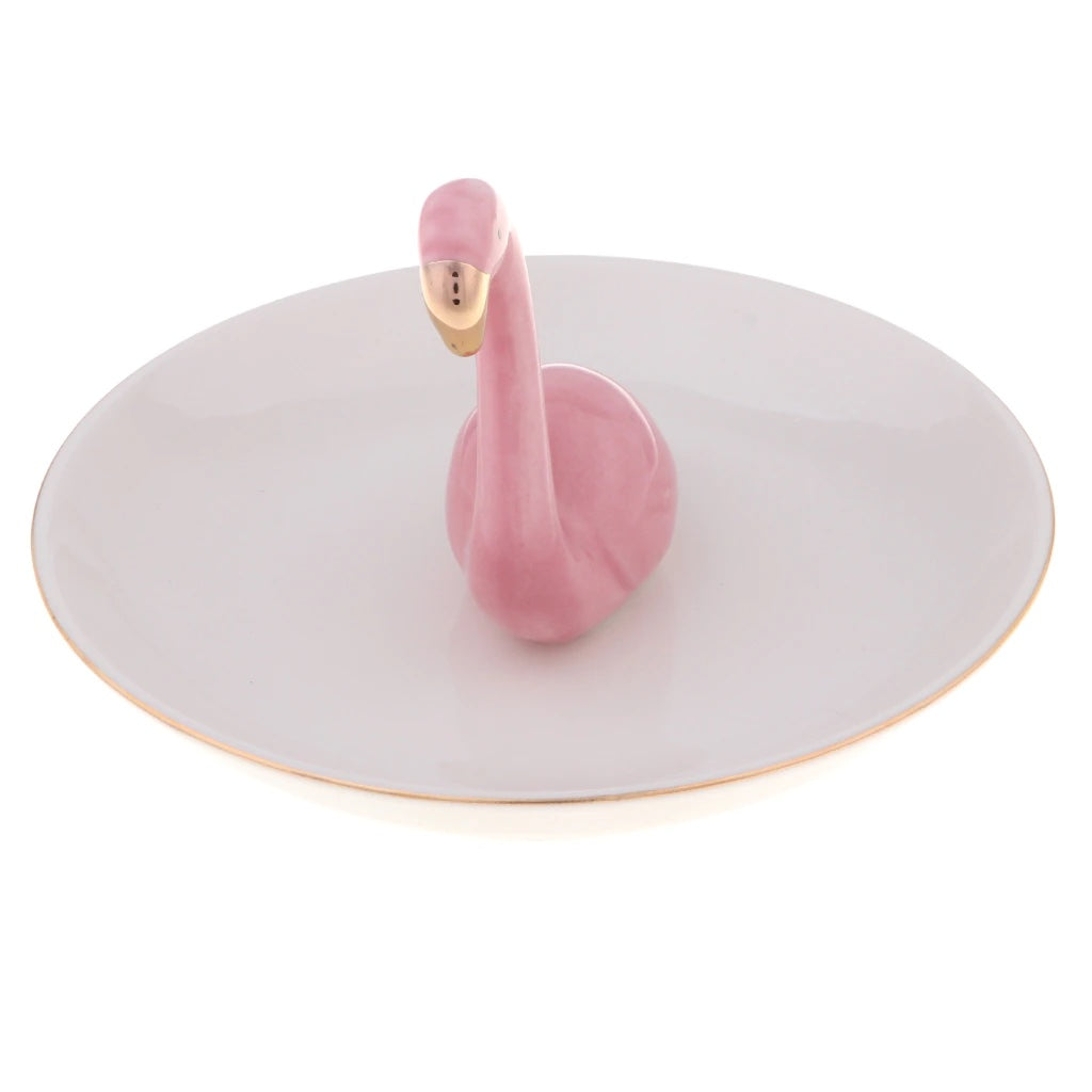 Ceramic Flamingo Ring Dish