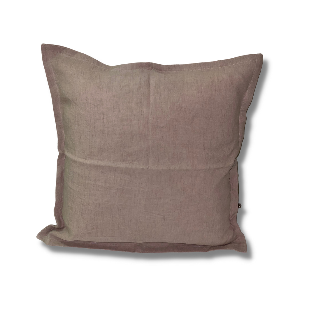 Custom Embroidered Linen Pillow Case - Dusty Rose