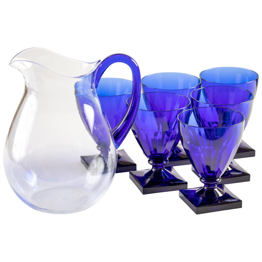 Caspari Pitcher Perfect Cobalt Blue Acrylic Serving Kit
