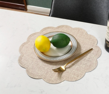 Load image into Gallery viewer, Milky White Scalloped Placemats
