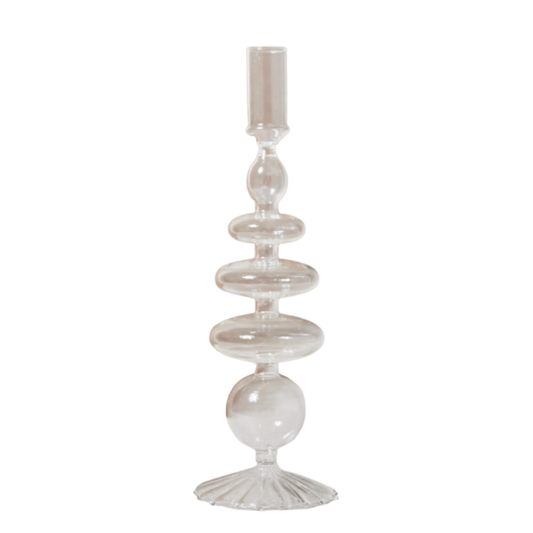 Nino Footed Candle Holder - Transparent